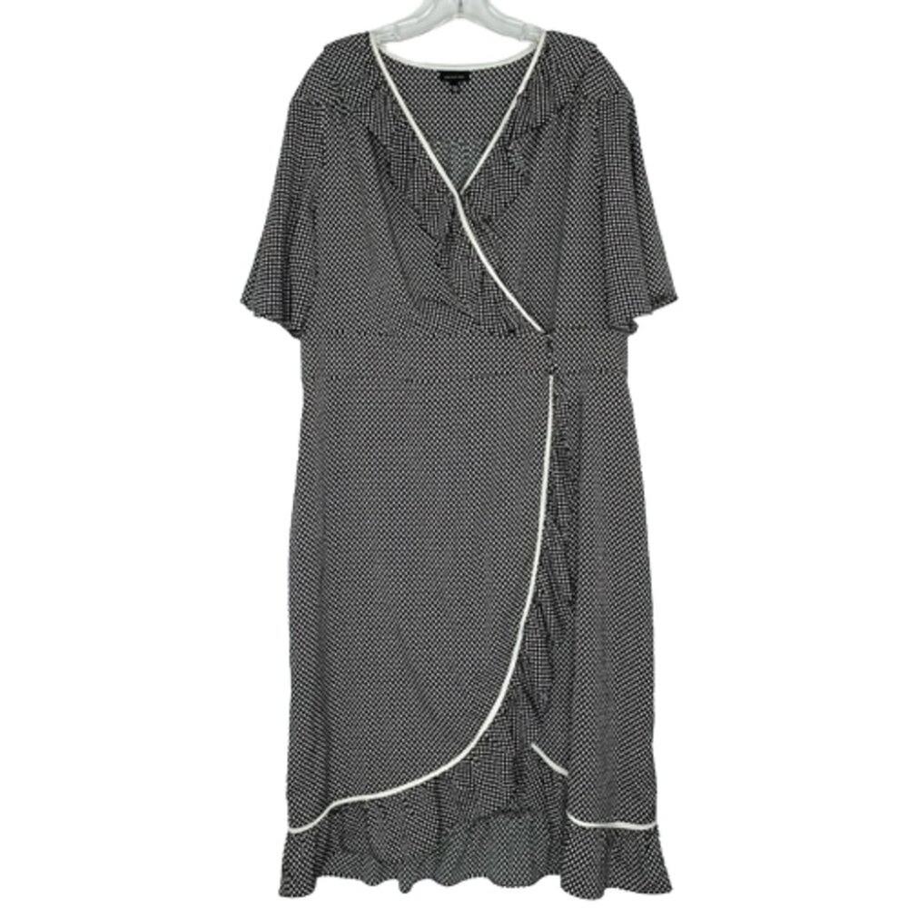 Who What Wear polka dot wrap dress ruffled size XXL